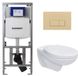 Geberit Adema Classico toiletset - Inbouwreservoir, toiletpot, basic toiletzitting, bedieningsplaat - Beige, glans wit