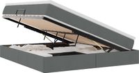 vidaXL Opslagbed met matras Donkergrijs 160 x 200 cm Polyester