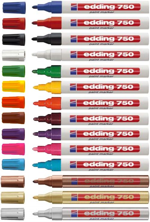 Edding 750 - wit - 10 stuks