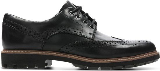 Clarks Batcombe Wing Heren Veterschoenen - Black Leather - Maat 42