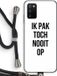 Case Company® - Samsung Galaxy A03S Case with Cord - "Ik pak nooit op" - Black - Back Cover