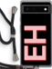 Case Company Google Pixel 6 Hoesje met Koord - Monogram - Zwart Koord - Back Cover