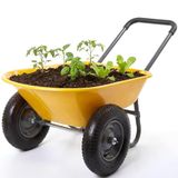 Garvee Robuuste tuinwagen voor tuin en gazon, frame van robuust ijzer en kunststof, geïntegreerde standaard, eenvoudige manoeuvreerbaarheid en hoge capaciteit