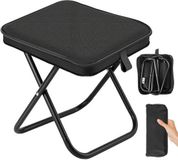 Fauteuil de camping pliable, mini, noir, portable, adapté pour jardin, pêche et barbecue