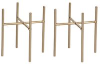 Mica Decorations Planten standaardje verhoger Ascot - 2x - goud - H12 x B10 cm