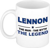 Bellatio Decorations naam cadeau mok - Lennon - man myth legend - koffiemok - 300 ml - collega - vaderdag