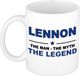 Bellatio Decorations naam cadeau mok - Lennon - man myth legend - koffiemok - 300 ml - collega - vaderdag