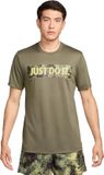 Nike Dri-Fit Heren T-shirt Groen Katoen/Polyester Korte Mouw L