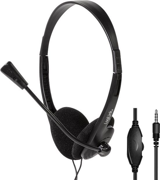 LogiLink HS0055 - Stereo Headset, Zwart