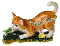 Boîte à friandises pour chat avec figurine de papillon pour bijoux