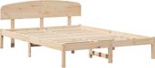 vidaXL Bedframe met hoofdeinde, Naturel, 160 x 200 cm, Massief grenenhout