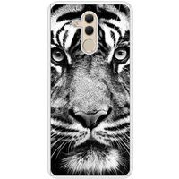 Huawei Bedrukt siliconen hoesje compatibel met Mate 20 Lite Tigre blanc et noir