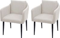 MCW Set van 2 MCW-H93 Eetkamerstoelen - Crème-beige Stof/Textiel - Met Armleuning
