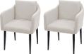 MCW Set van 2 MCW-H93 Eetkamerstoelen - Crème-beige Stof/Textiel - Met Armleuning