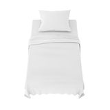 Dreamzie beddengoedset 90x190 cm - 3 stuks microvezel - hoeslaken 90x190 cm - eenpersoons onderlaken 70x260 cm - 1 kussensloop 65x65 - Oeko Tex gecertificeerd - wit