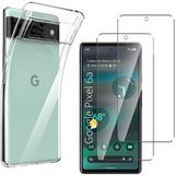 Phonillico® Hoesje voor Google Pixel 6a en 2 geharde brillen Screen Protection Film