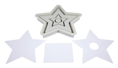 Rayher Siliconen gietvorm kandelaar ster, 18,5x18,5x2,5cm, incl. 3x5 sjablonen, 36168000