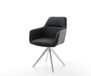 Pejo-Flex fauteuil kruisframe hoekig roestvrij staal echt leer zwart pocketvering kern
