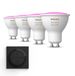 Philips Hue Uitbreidingspakket - GU10 - met 4 Spotjes - Wit en Gekleurd Licht - Incl. 1 Hue Dial Switch (Zwart) - Hue White and Color Ambiance