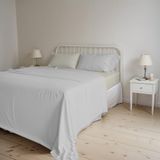 Italian Bed Linen Beddengoedset Natural Colour, lichtgrijs/crème, voor tweepersoonsbed