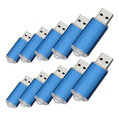 Fenglangrong 10 STKS USB Flash Drive USB 2.0 Memory Stick Memory Drive Pen Drive (512 MB, blauw)