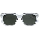 OPULIZE ERA Reading Sunglasses - Green Tinted Lens - Anti-reflective & Anti-Glare - UV400 Protection - Oversized Rectangular Frame - Spring Hinges - Clear - Mens Womens +1.50