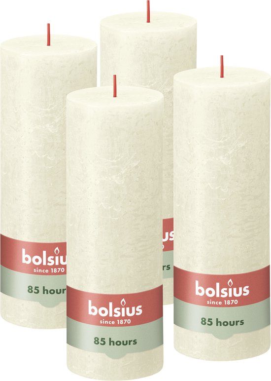 Bolsius Rustieke Kaars - Ivoor - 19cm - 4 stuks