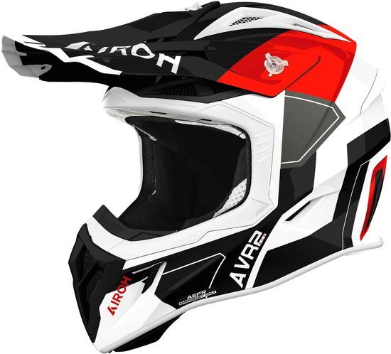 Airoh Aviator Ace 2 Shield Motocrosshelm - Zwart/wit/rood - Maat XL