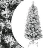 vidaXL Sapin de Noël artificiel avec charnières et neige 150 cm