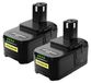 Ryobi set de 2 18V 5,0Ah batteries pour P108, P107, P104, P105, P102