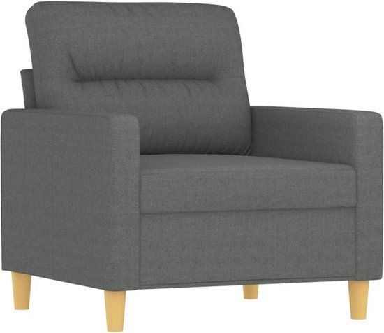 vidaXL Fauteuil met voetenbank 60 cm stof donkergrijs