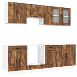 vidaXL Ensemble de 8 meubles de cuisine Kalmar bois transformé chêne fumé