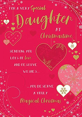 Klassieke kerstkaart Dochter - 10 x 7 inch - Piccadilly Greetings