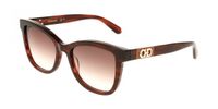 Ferragamo SF2108S Striped wine 54/19/145 Vrouwen Zonnebrillen