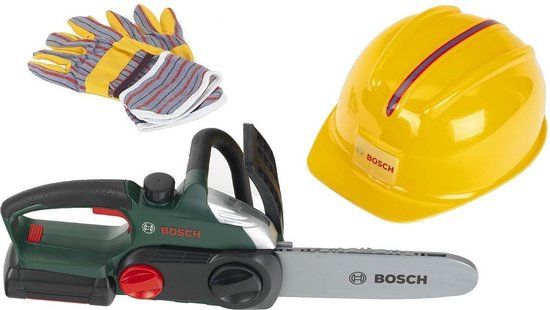 Klein Toys Bosch arbeiderset - kinderkettingzaag, handschoenen, helm - multicolor