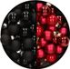 Othmar Decorations Bv Mini kerstballen - 48x st - rood en zwart - 2,5 cm - glas