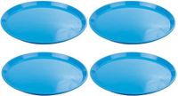 Hega Hogar Set van 2x stuks blauw rond dienblad van kunststof 34 cm