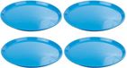 Hega Hogar Set van 2x stuks blauw rond dienblad van kunststof 34 cm