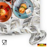 ANRO Tafelkleed Bladeren Grijs 160x140cm Rechte rand Afwasbaar Waterafstotend Binnen & Buiten
