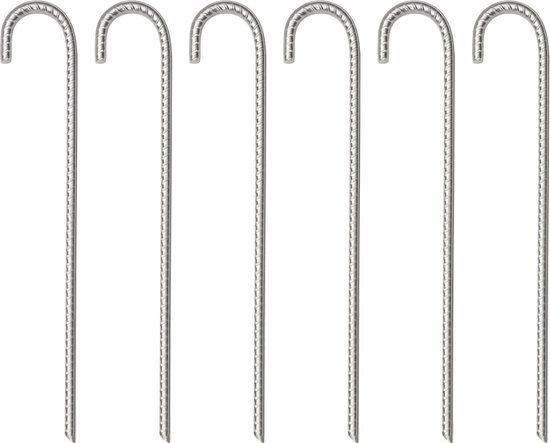 vidaXL Tentharingen - 6 st - Ø10 mm - 37 cm - Gegalvaniseerd Staal