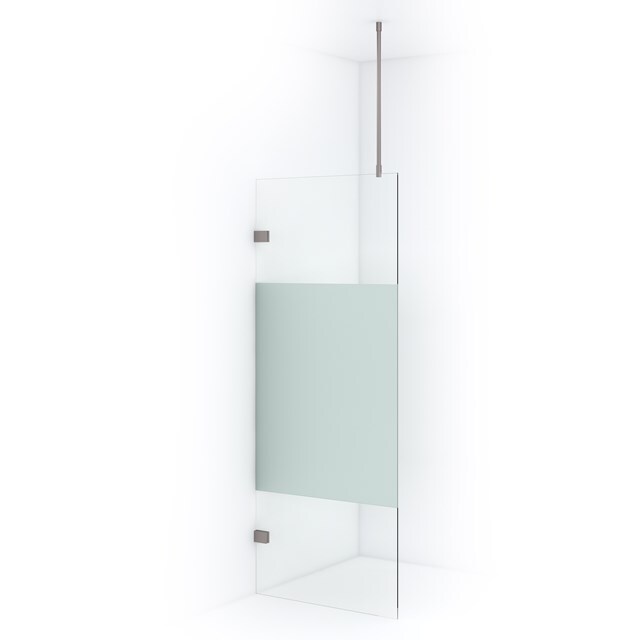 Maxaro Inloopdouche Diamond 80cm 8mm Helder Veiligheidsglas met Matte Strook Geborsteld RVS