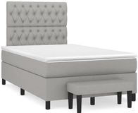 vidaXL Boxspringbed met matras, stof, lichtgrijs, 120x190 cm