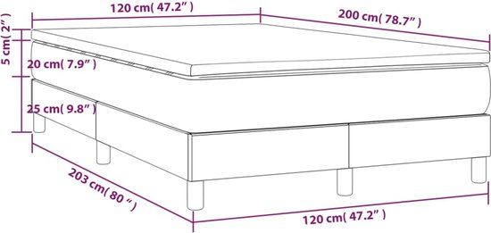 vidaXL Boxspring met matras stof zwart 120x200 cm