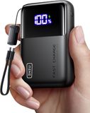 INIU 65W Laptop Powerbank, Kleinste 20000mAh Draagbare Oplader met Afneembare Ingebouwde USB-C Kabel, 3-Poorts Sneloplader voor Reizen, MacBook, iPad, iPhone 17/16 Pro, Samsung S25, Switch