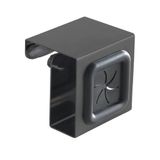 Metaltex handdoekhouder, haak voor kastdeur, vierkant, zwart/grijs