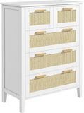 Merkloos / Sans marque Wan GmbH Commode met 5 Laden - Witte Opbergkast voor Kantoor, Woonkamer en Slaapkamer