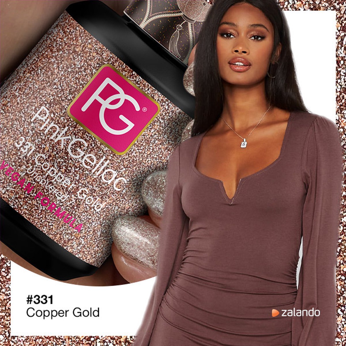 Pink Gellac | Copper Gold - Gellak - Vegan - Goud - Glitter Finish - 15 ml