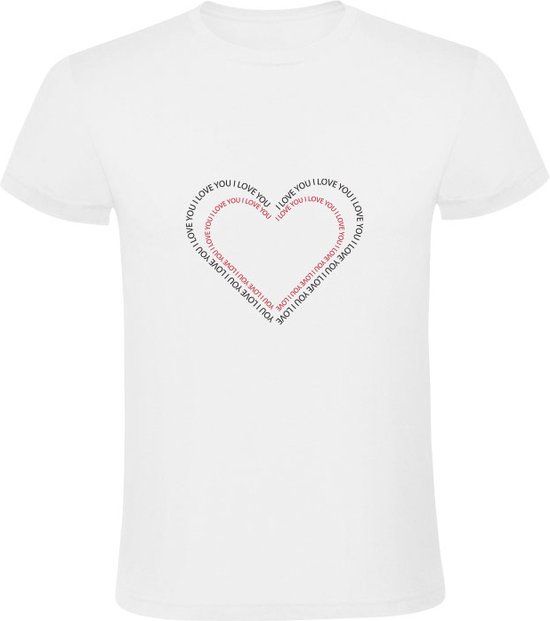 Sol's I Love You Heren T-shirt - Wit - 5XL