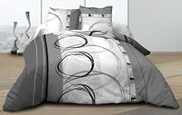 Le linge de Jules Déco-de-maison dekbedovertrek, 220 x 240 cm, met 2 kussenslopen, puur katoen, 57 draden/cm², grijs