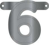 Folat Banner Letter 6 Metallic Silver